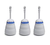 3 pz Portascopino Scopino WC bagno BOMBOLO in polietilene BIANCO accessori water