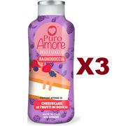 3 PZ PURO AMORE BAGNODOCCIA DOLCI COCCOLE CHEESECAKE AI FRUTTI DI BOSCO 650 ML