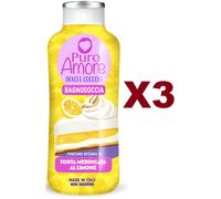 3 PZ PURO AMORE BAGNODOCCIA DOLCI COCCOLE TORTA MERINGATA AL LIMONE 650 ML