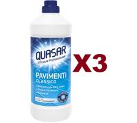 3 PZ QUASAR PAVIMENTI CLASSICO ZERO ALONI SENZA RISCIACQUO IGIENIZZA 1LT