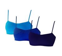 3 pz Reggiseno Spalla Stretta Microfibra, Bralette Donna, Brassiere Top Donna, Reggiseno Donna Elasticizzato Senza Cuciture; MADE IN ITALY (IT, Testo, M, L, Regular, Regular, BLU-TURCHESE-BLUETTE)
