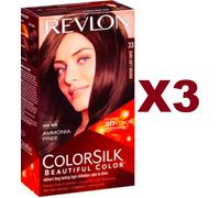 3 PZ REVLON COLORSILK TINTA PER CAPELLI COLORE 33 DARK SOFT BROWN