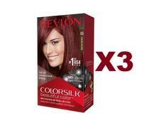 3 PZ REVLON COLORSILK TINTA PER CAPELLI COLORE 49 CASTANO MOGANO