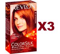 3 PZ REVLON COLORSILK TINTA PER CAPELLI COLORE 54 LIGHT GOLDEN BROWN