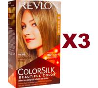 3 PZ REVLON COLORSILK TINTA PER CAPELLI COLORE 60 DARK ASH BLONDE