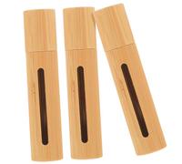 3 pz Rotolo di Bambù Flacone a Rullo Bottiglie a Rullo Riutilizzabili Contenitore for Oli Essenziali Bottiglie a Rullo Bottiglie di Olio Essenziale Profumo Ambrato Portatile in Bottiglia da Viaggio in