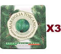 3 PZ SAPONE MARSIGLIA TOSCANO PINO SELVATICO 200GR MADE IN ITALY SAPONE VEGETALE