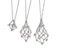 3 pz/seet In Acciaio Inox Gabbia Vuota Neckchain Cristallo Titolare Della Collana Regalo Con Design Unico Per Gli Uomini Signora Ragazze Partito Indossare
