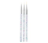 3 pz/set Art Liner Pennello Gel Polish Pittura Penna Pennello Arte Set Per Strass Maniglia Disegno