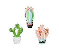 3 Pz/set di spille smaltate a forma di cactus in stile cartone animato, per giacche, camicie, borse, decorazioni, utili e attraenti