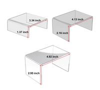 3 pz/set espositore alzatina acrilico a livelli espositore ripiani trasparenti v