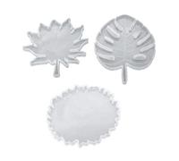 3 pz/set fatto a mano stampo epossidico Cup Pad foglia d'acero rotondo resina UV stampo in silicone quadrato posacenere stampo