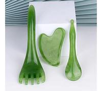 3 Pz/set Gua Sha Strumenti di Massaggio Resina Sintetica Testa di Massaggio Pettine Bellezza Del Viso Raschiando Consiglio Dei Punti di Agopuntura Bastone Sollevamento Della Pelle Detox (Color : Set