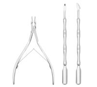 3 pz/set Pinze per cuticole, forbici per cuticole in acciaio inox