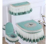 3 Pz / Set Pizzo Rete Toilette Coprisedile Europeo Coperchio Pastiglie