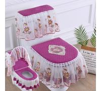 3 Pz / Set Velluto Copriwater Cover Cerniera Coperchio Pastiglie Protezione