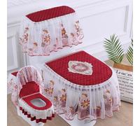 3 Pz / Set Velluto Copriwater Cover Cerniera Coperchio Pastiglie Protezione