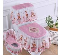 3 Pz / Set Velluto Copriwater Cover Cerniera Coperchio Pastiglie Protezione