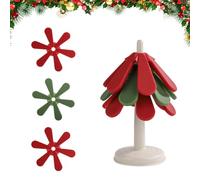3 Pz Sottopentola per Piatti Caldi, Sottopentola in Silicone a Forma di Albero con 1 Supporto Sottobicchieri ad Albero per Pentole Calde, Padelle, Ciotole, Tazze, Piatti (Stile Natalizio)