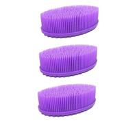 3 Pz Spazzola Per Massaggi Per Bambini Porta Asciugamani Di Carta Macramè Lavasciuga Spazzola Da Doccia in Silicone Scrubber Viola Bambino Fare Un Bagno Spazzola Per Il Lavaggio