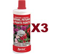 3 PZ SPRINT CONCIME LIQUIDO PER GERANI PETUNIE E PIANTE FIORITE 1000G