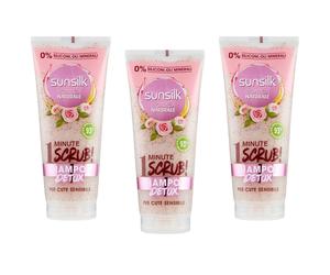 3 Pz SUNSILK 1 MINUTE SCRUB shampoo detox capelli e cute sensibile 200ml