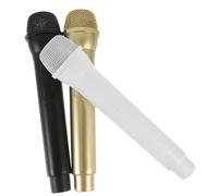 3 Pz Supporto Per Microfono Finto Giocare Auricolare Auricolari Fare Finta Impostore Karaok Cuffie Puntello Del Microfono Di Notizie Microfono Per Costume Microfono Falso Plastica Generico