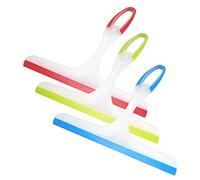 3 Pz Tergicristallo, Lavavetri Spazzola Bagno, Tergivetri Doccia, Spatola Doccia Lama per Tergipavimento per Bagno, Specchio, Doccia, Finestra in Vetro, Casa - Blu, Verde, Rosso