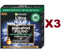 3 PZ ULTRA DOLCE SHAMPOO SOLIDO CARBONE MAGNETICO PURIFICANTE 60GR CUTE GRASSA