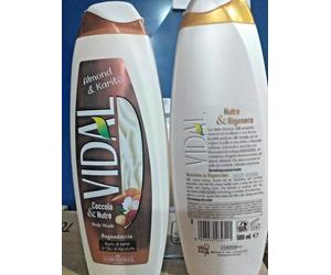 3 pz Vidal Bagnoschiuma Almond & Karitè 500ml Burro Karitè e Olio di Mandorla