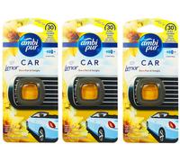 3 PZ x AMBI PUR CAR DEODORANTE AUTO LENOR ORO E FIORI DI VANIGLIA ELIMINA ODORI