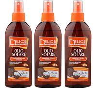 3 PZ x DELICE OLIO SOLARE ABBRONZATURA INTENSA OLIO COCCO RESISTENTE ACQUA 150ML