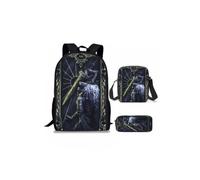 3 pz zaino con personaggi del gioco astuccio di tela zaino matita piccola borsa, Stile 2, Anime