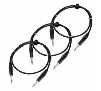3 pzi Cavo Jack 6,3mm Professionale per Chitarra Basso Tastiera Strumento 0,5m