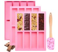 3 PzStampo per Cioccolato in Silicone Profondo, 8 Celdas Stampi per Cioccolatini, Stampo Silicone Cioccolato Tavoletta Cioccolatos per Barrette Cioccolatos Cereali Proteiche Caramelle Fudge