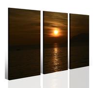 3 Quadri moderni su tela canvas Un Caldo Tramonto stampe canvas intelaiate