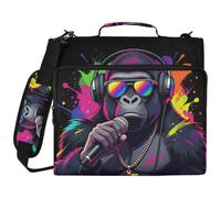 3 raccoglitori ad anelli organizer graffiti rapper Gorilla Pop Art | Con tracolla e maniglia tasche multiple borsa organizer per documenti per studenti di medie dimensioni