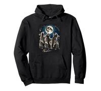 3 Racoon Moon Howling Testa di Procione per Uomo Donna Kid Racoon Felpa con Cappuccio
