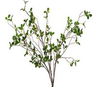 3 rami artificiali per piante, steli di verde artificiali, rami finti per vaso, rami di eucalipto artificiale, ramoscello di ficus finto (114,3 cm per ogni ramo) (verde)