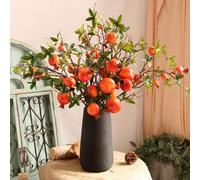 3 Rami di Melograno Artificiale - 95 Cm di Simulazione di Melograno, Bouquet Floreale - Steli di Fiori Finti per Casa E Ufficio per Le Vacanze, Orange