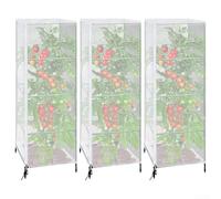 3 reti per uccelli da giardino per gabbie per pomodori, include cerniera e coulisse regolabile, rete traspirante e PE per proteggere le verdure rampicanti all'aperto