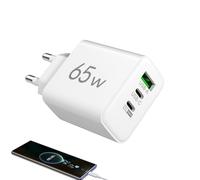 3 Ricarica USB 65W | Plug a porta multiporta con alimentazione portatile Adattatore da viaggio caricatore rapido Blocco di ricarica compatto per smartphone tablet laptop da viaggio