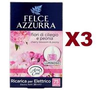 3 RICARICHE FELCE AZZURRA RICARICA FIORI CILIEGIO per Diffusore Elettrico casa