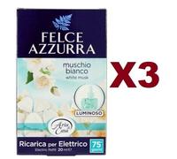 3 RICARICHE FELCE AZZURRA RICARICA MUSCHIO BIANCO per Diffusore Elettrico casa