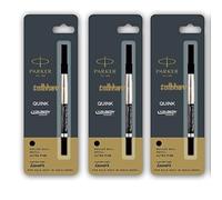 3 ricariche per penna a sfera Parker Frontier Rollerball inchiostro nero 0,5 ...