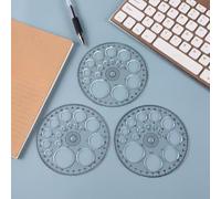 3 righelli a forma di goniometro a 360 gradi, in acrilico trasparente, stencil per disegno circolare di varie dimensioni, strumento di misurazione ad angolo rotondo, per disegno di ingegneria, scuola