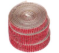 3 Rolls Nastro Decorativo Di Strass Striscia Abbellimenti Per La Lavorazione