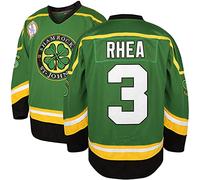 3 Ross The Boss Rhea ST John's Shamrocks - Maglia da Hockey con Toppa EMHL, Colore: Bianco e Verde, 3 Verde., XX-Large