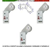 3 Rotelli Bianchi Brevettato Antifurto Tapparelle Serrande Porte Scorrev Allarme