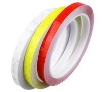 3 Rotoli 1cm×8m Nastro Bagliore Nel Buio,Nastro Riflettente Adesivo,Nastro Luminoso,Nastro segnaletico,per Moto Caschi,Bicicletta(Rosso,Bianco,giallo)